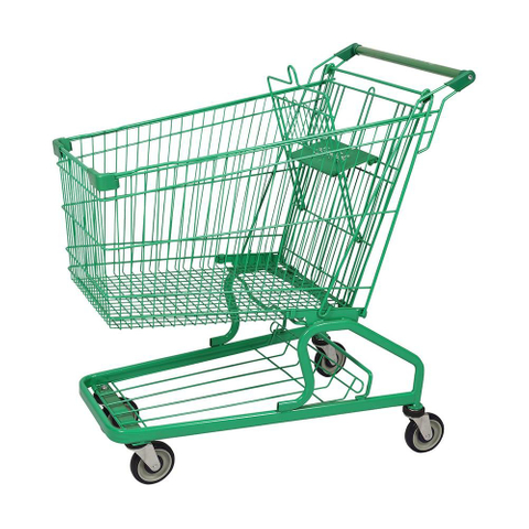 150L German Green Coated Shopping Trolley Manufacturer