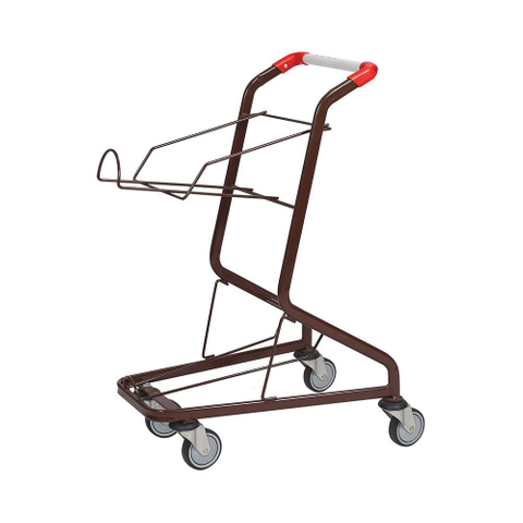 80L Safety Double Baskets Two Layer Metal Steel Shopping Trolley