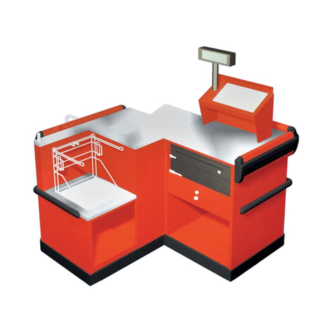 New Style Retail Store Stainless Steel Supermarket Checkout Counter 