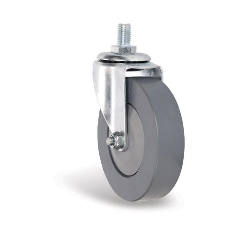 4" PVC gray shopping trolley wheels with axle