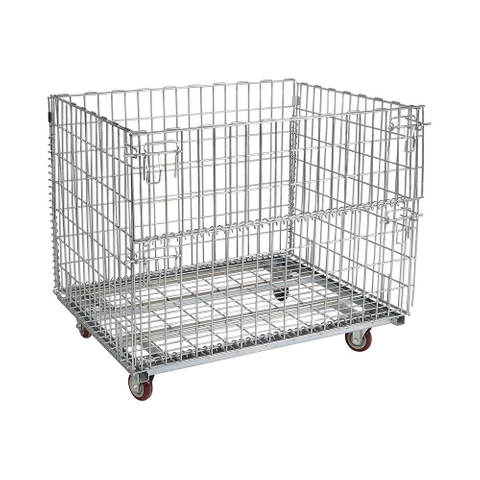 Large Metal Galvanized Supermarket Storage Mesh Roll Container