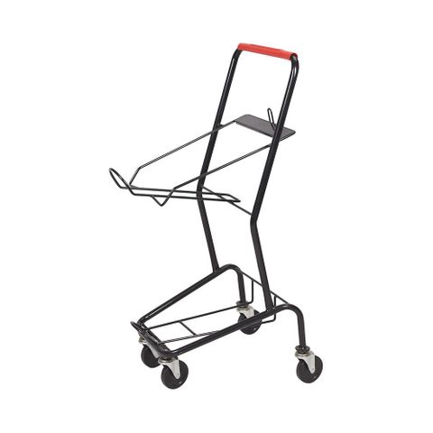 Supermarket 3 Tiers Basket Shopping Cart Trolley with 4 Wheels