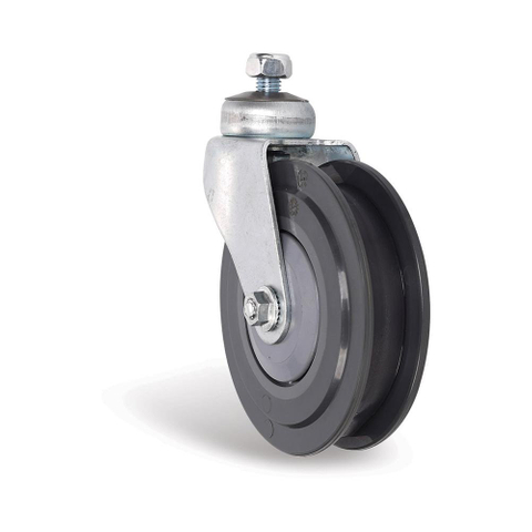 PU elevator wheel in 2 blades for supermarket trolleys