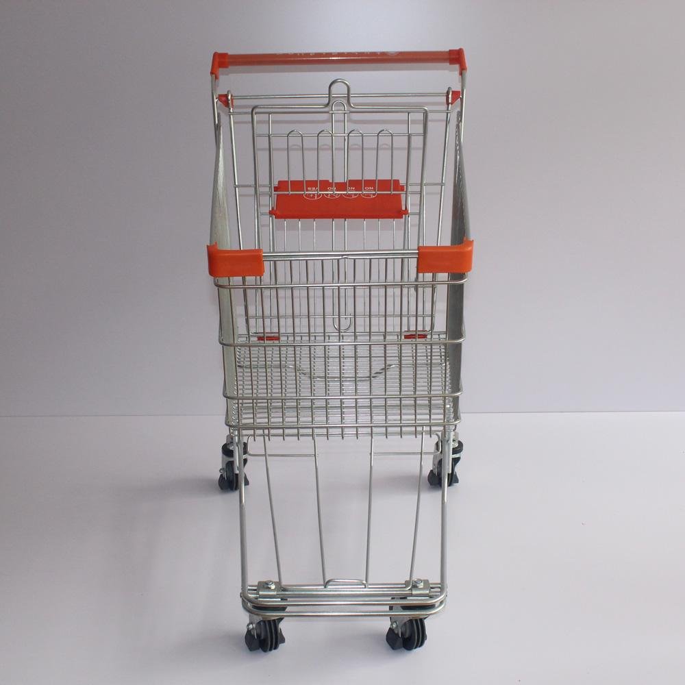 100L Asian Supermarket Retail Store Chromed Hand Trolley