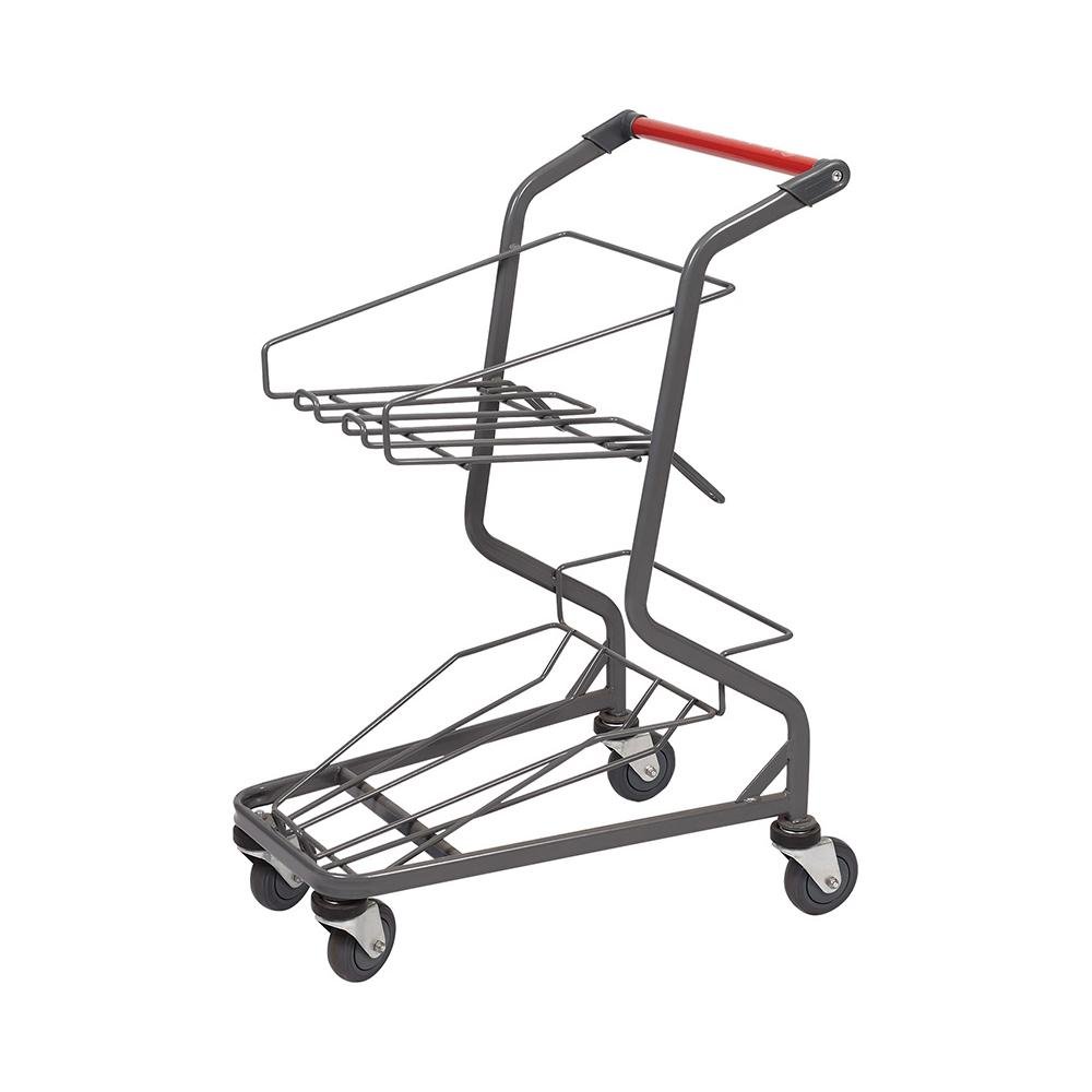 Hand Push 4 Wheel Basket Shopping Trolley with Printing Logo