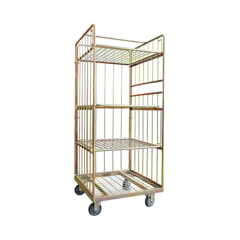Collapsible Wire Mesh Container Rolling Metal Storage Cage
