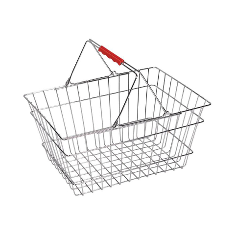 Classic Design Wire Shopping Basket with 2 Handles For Supermarket
