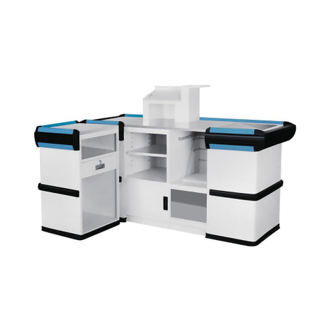 Supermarket Checkout Counter with Automatic Conveyor Belt