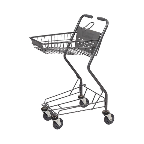 Japanese Gray Supermarket Basket Cart Folding Hand Trolley