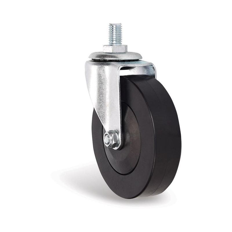 4" PVC Black Wheels with Axle for Supermarket Carts