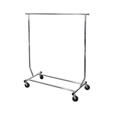 Single Metal cloth drying rack with movable wheels 