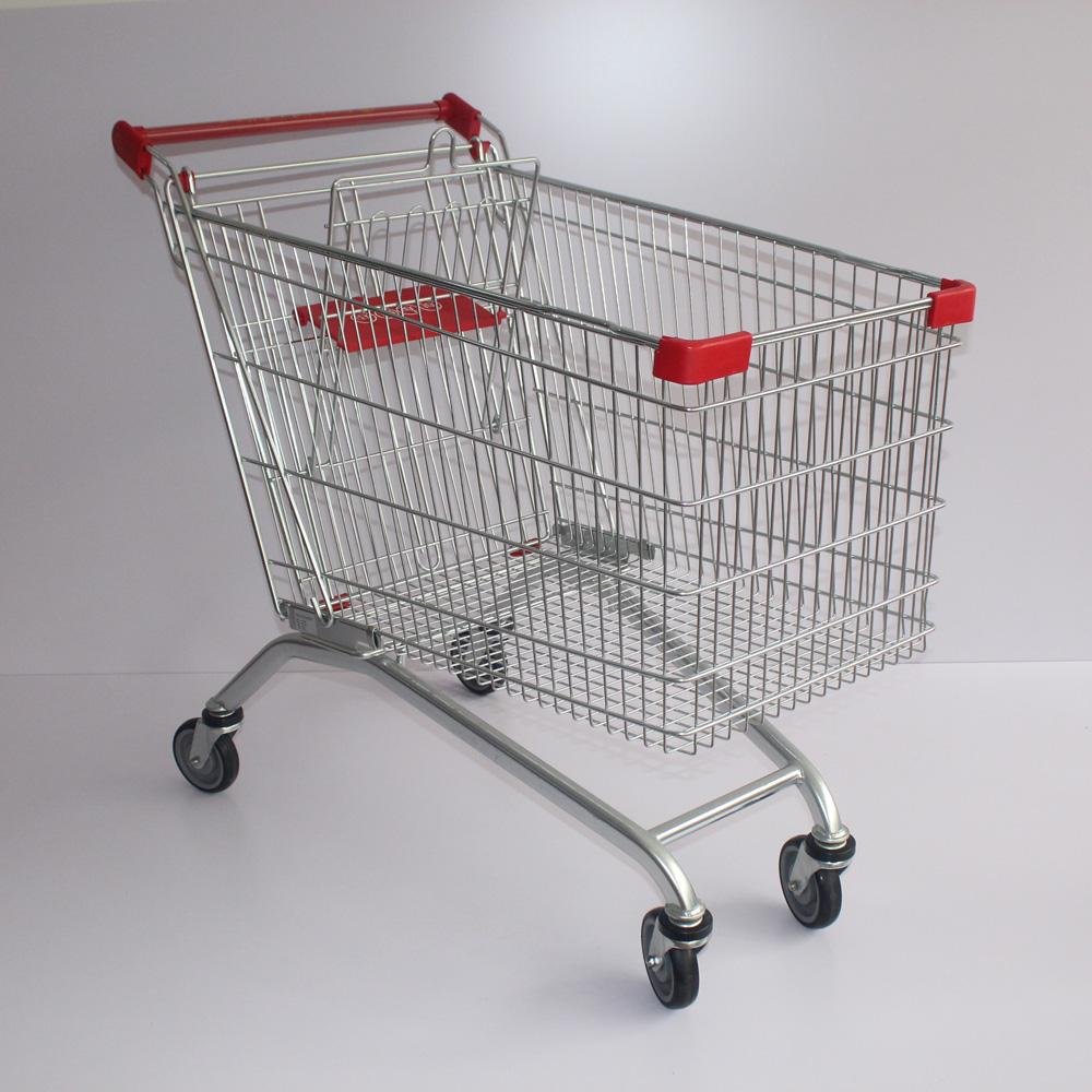 240 European Large Capacity Shopping Carts in Supermarket
