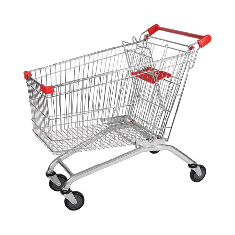 210L European Modern Escalator Metal Supermarket Carts