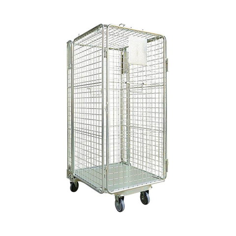 Heavy Duty Rigid Rolling Collapsible Wire Cage Container with Caster