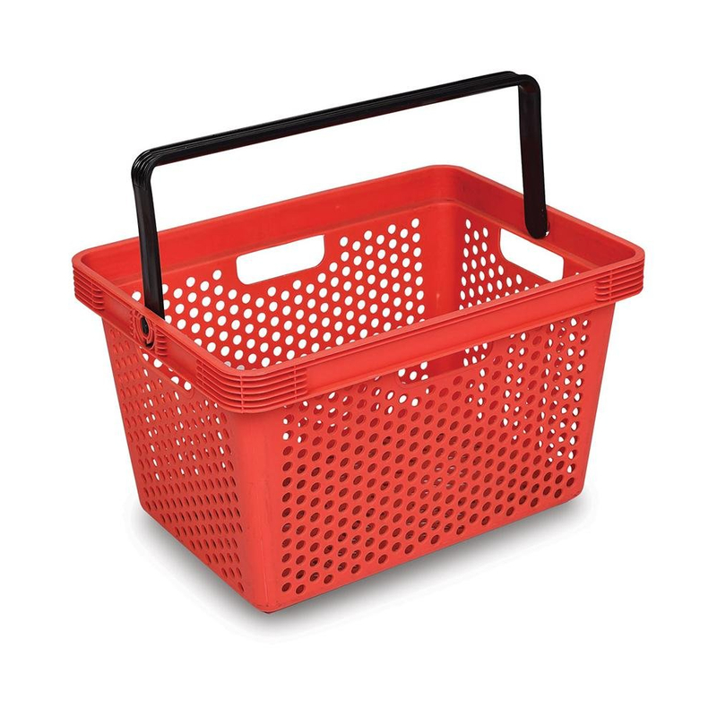 Rectangular Wire Storage Basket Fabric Handle Shopping Basket