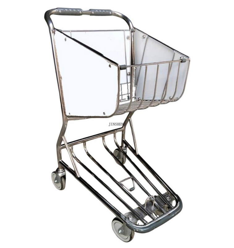 Professionally Workshop Three Wheels Stainless Steel 304 Airport Luggage Trolley