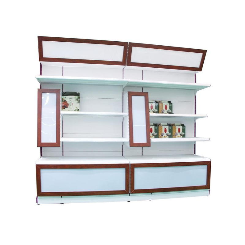 Cheap Retail Gondola Display Shelf with Punch Panel