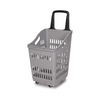 Supermarket Rolling Plastic Shopping Basket with Plastic Handle