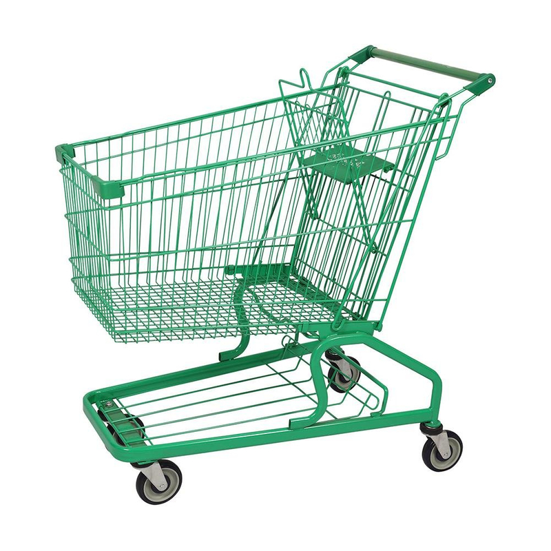 180L German Fashion Gray Scale Supermarket Shopping Cart 