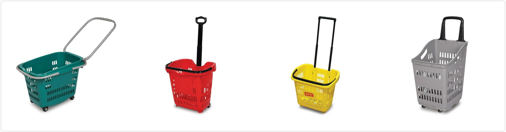 various shopping baskets with wheels